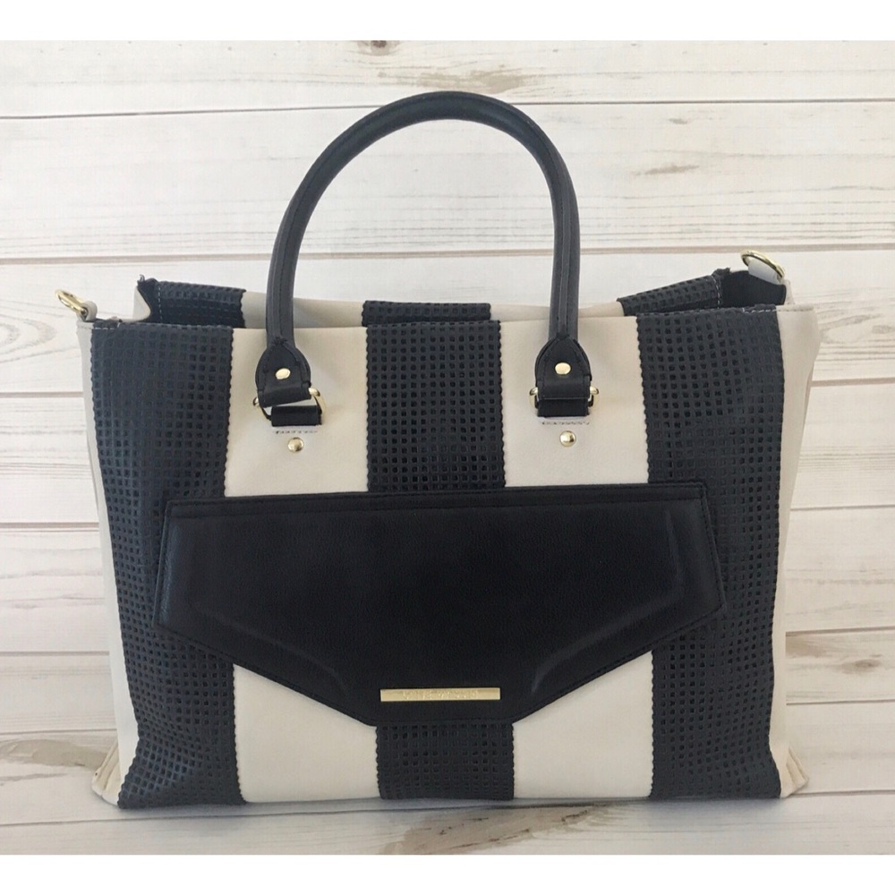 Steve Madden Cream & Black Striped Tote Bag